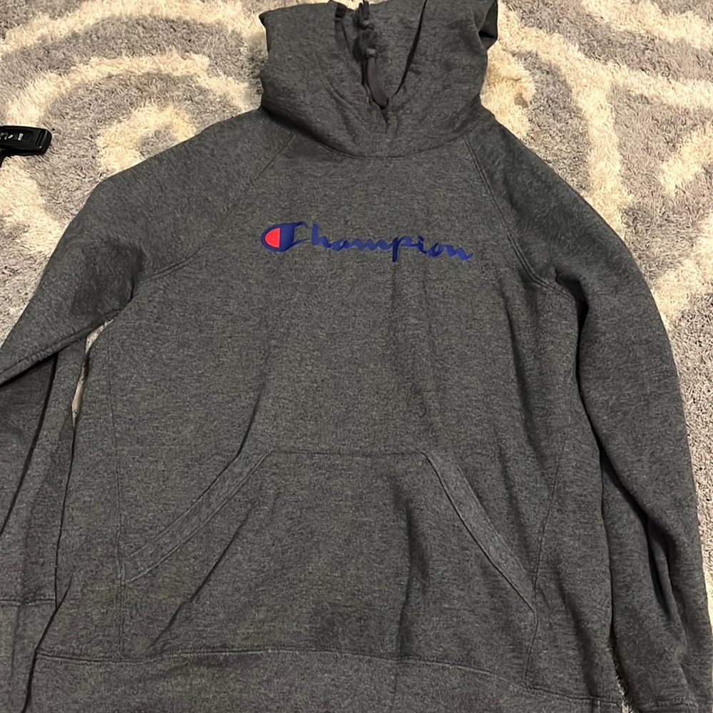 Champion Grey Hoodie. size S
